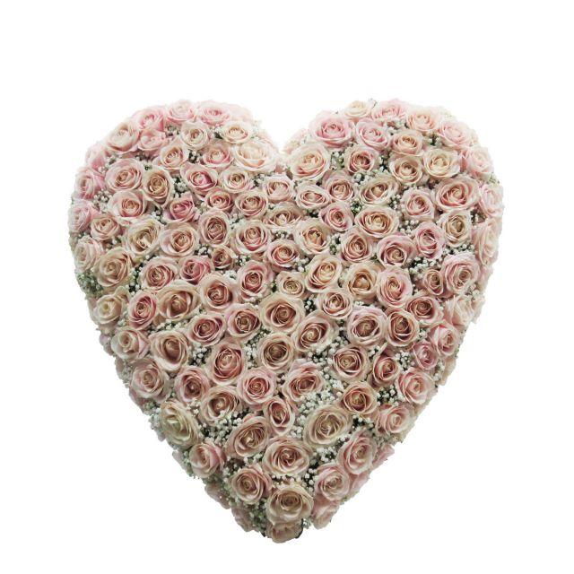 Smuteční srdce SP7 růže růžová 