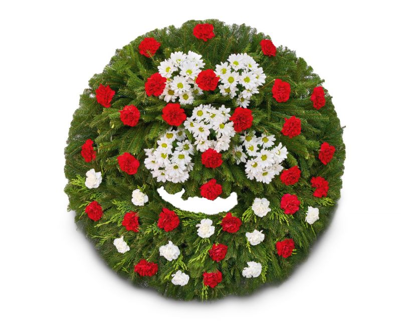 Pohřební věnec VR9 - karafiáty, chryzantémy
