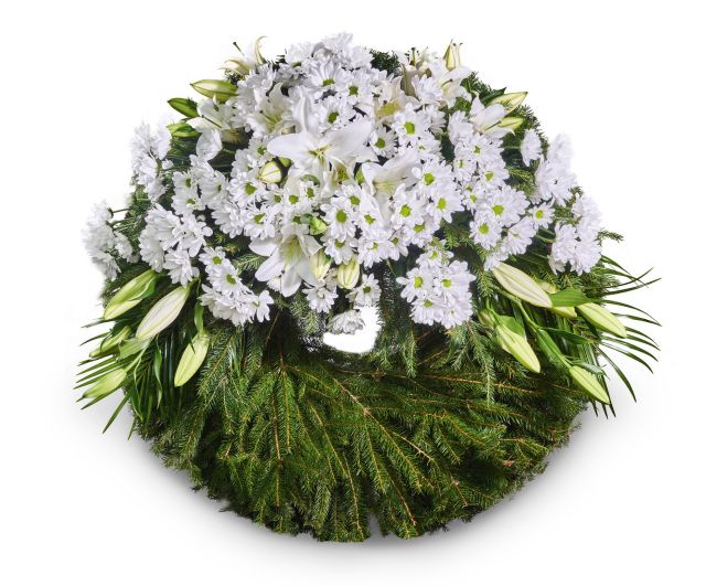 Pohřební věnec VH4 - chryzantéma a lilie